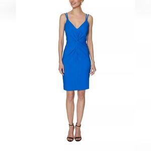 LAUNDRY Womens Twist Fitted Party Sheath Dress Ultramarine Size 4, 12